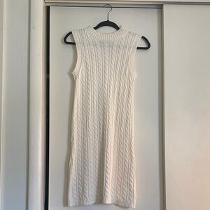 Lulu's Cream Cable Knit Mini Dress